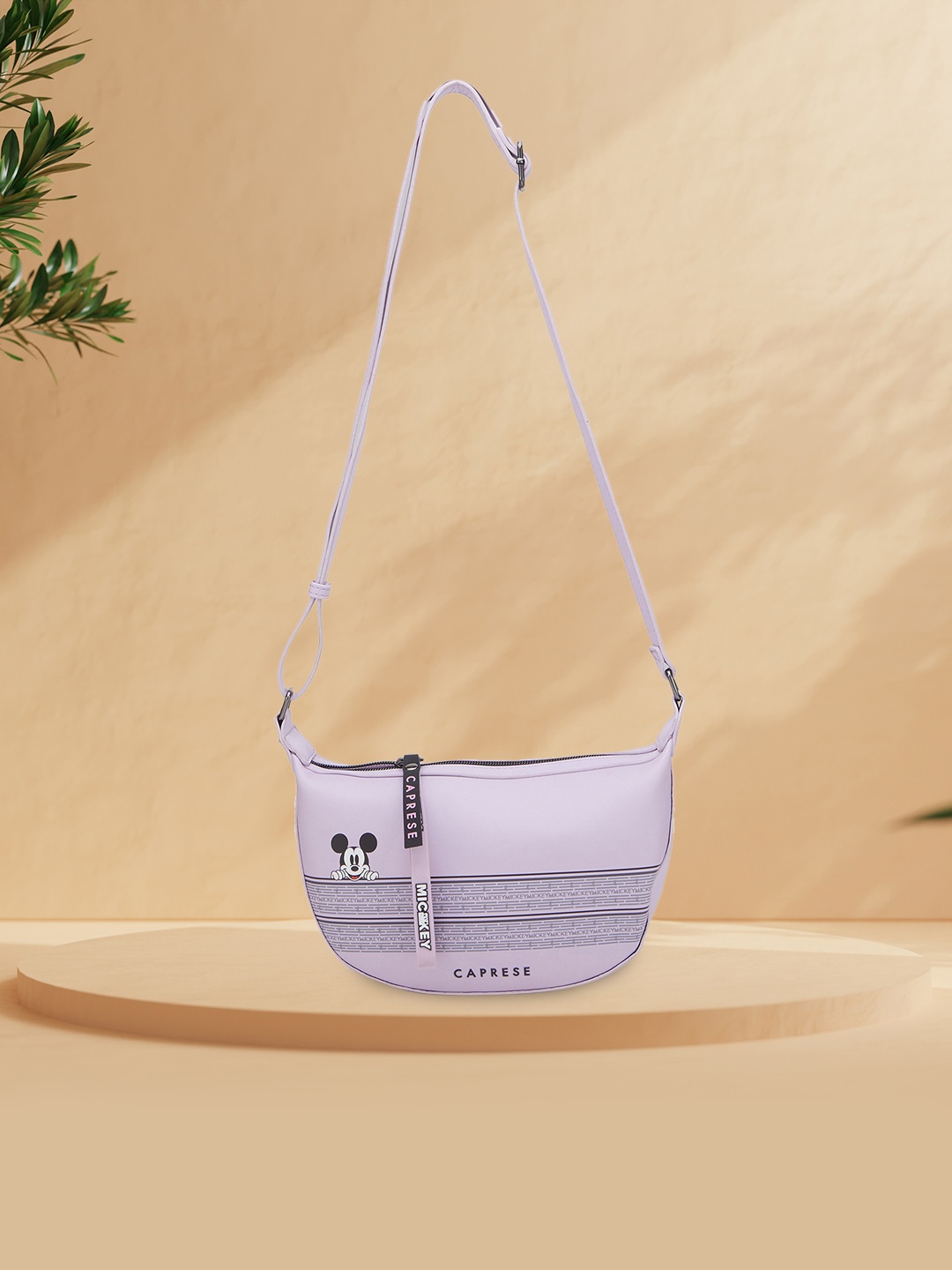 

Caprese Disney Inspired Graphic Printed Mickey Mouse Collection Sling Bag, Lavender