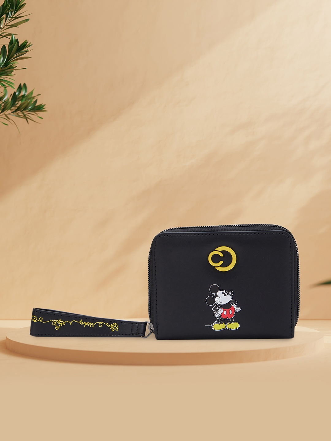 

Caprese Women Disney Inspired Mickey Mouse Printed Zip-Around Wallet, Black