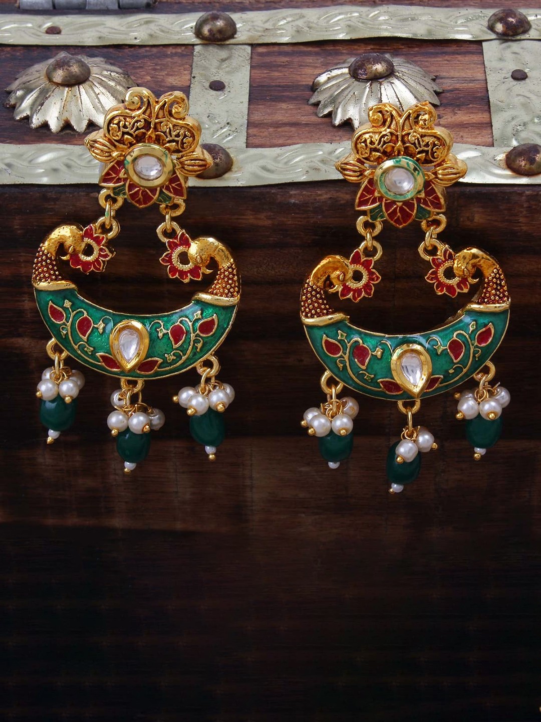

STEORRA JEWELS Gold Plated Traditional Contemporary Drop Earrings