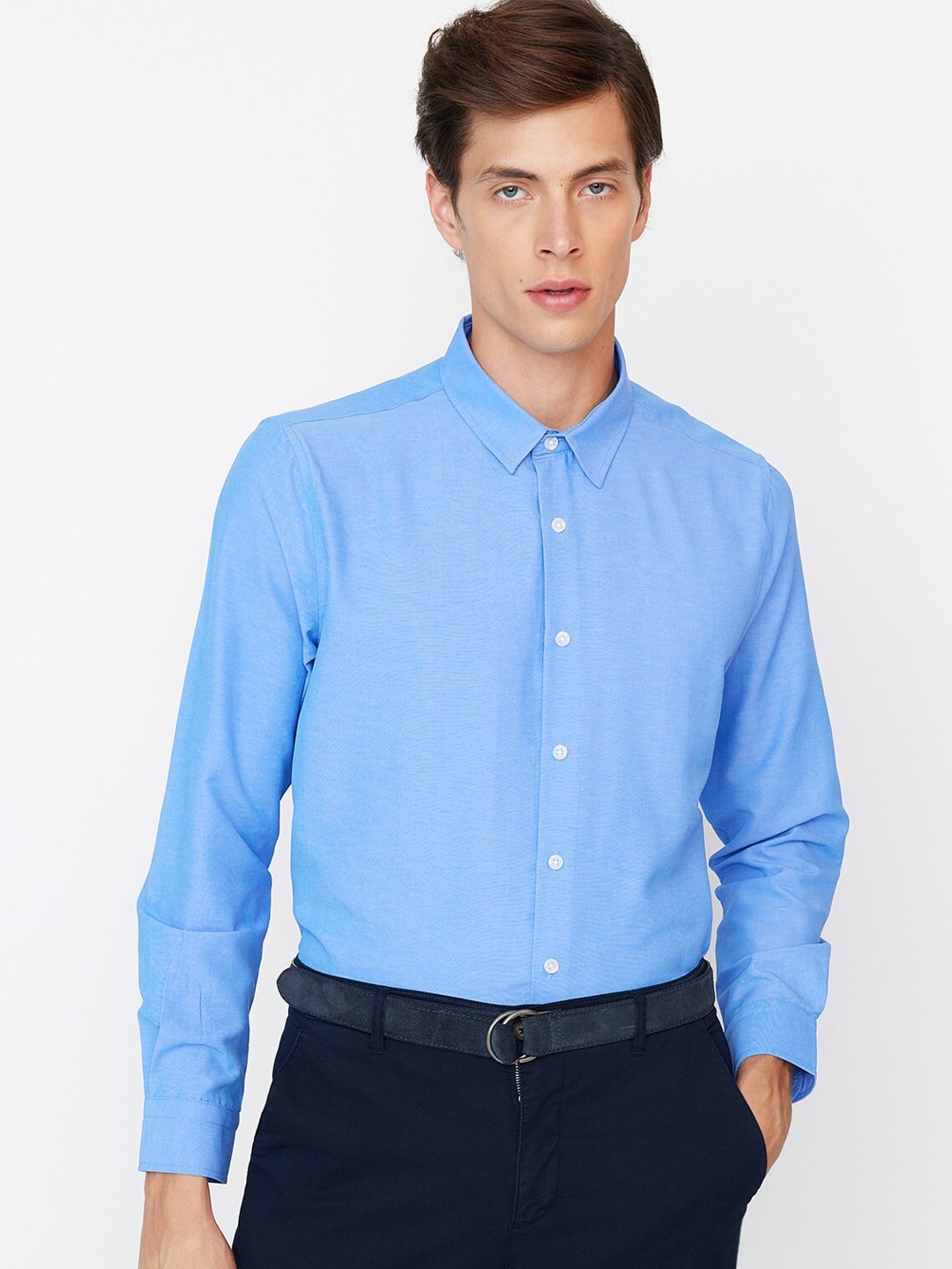 

Trendyol Spread Collar Short Sleeves Formal Shirt, Na