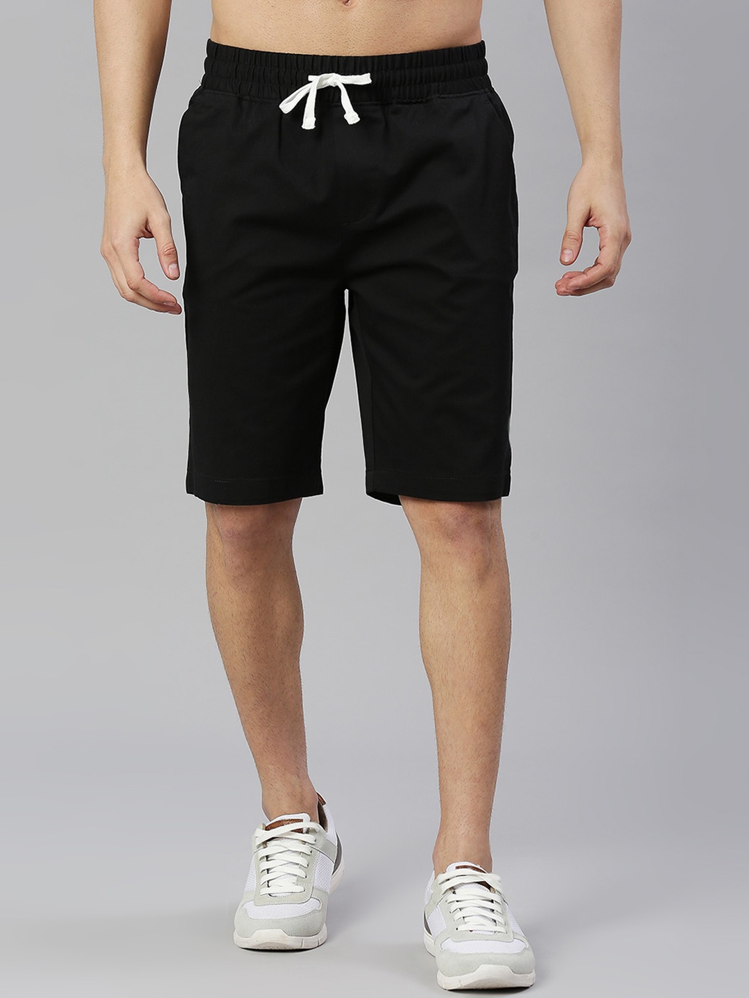 

Thomas Scott Men Mid-Rise Slim Fit Sports Shorts, Black