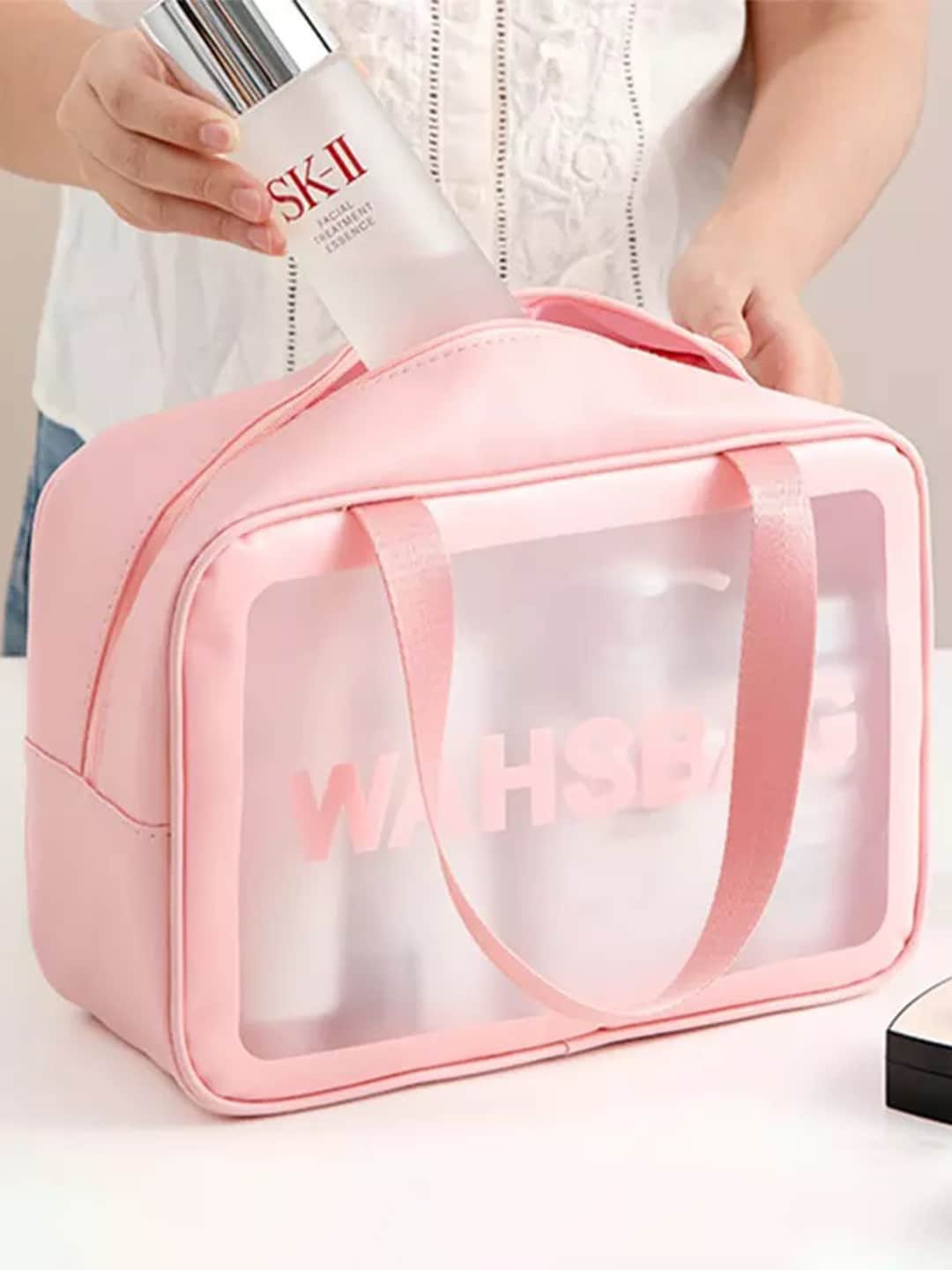 

MARKET99 Typography Printed Travel Pouch, Transparent