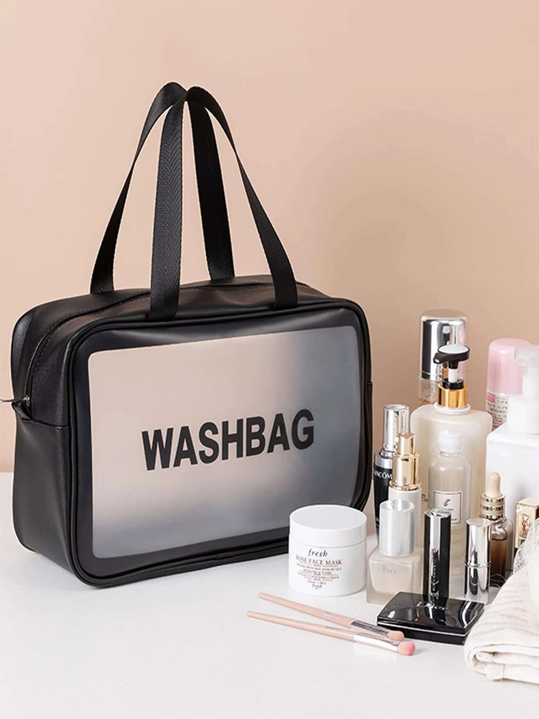 

MARKET99 Typography Printed Travel Pouch, Black