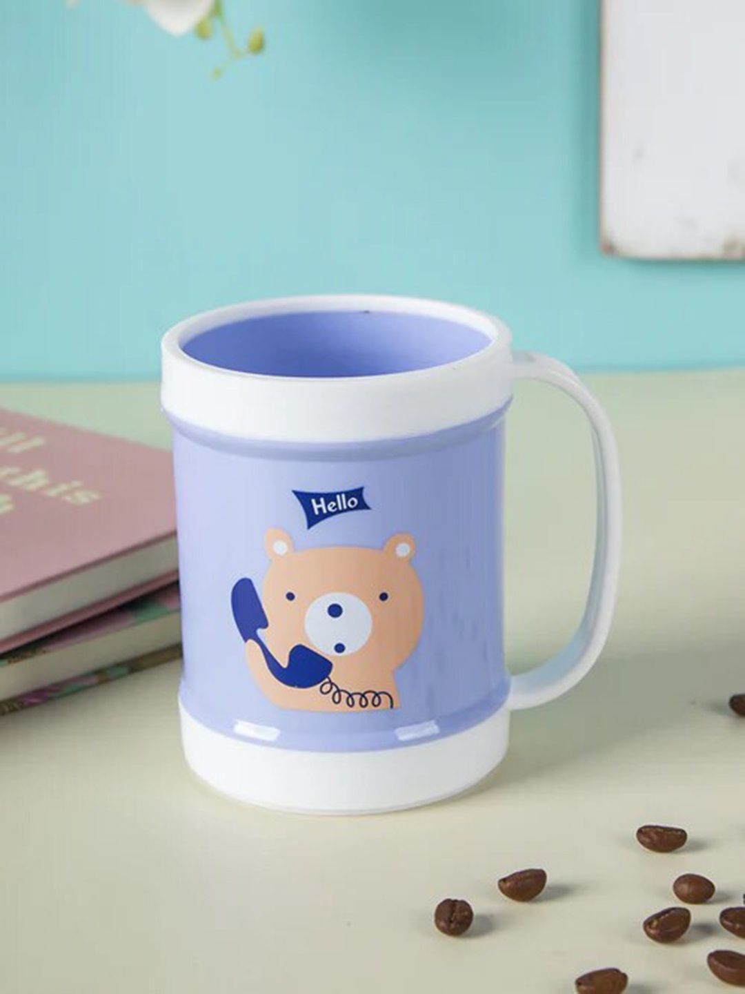 

MARKET99 Purple & White Printed Glossy Coffee Mug 350 ml