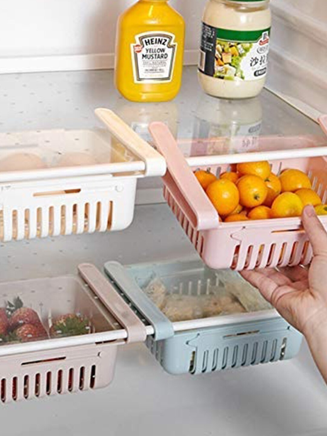 

MARKET99 White Fridge Organizer Pull Out