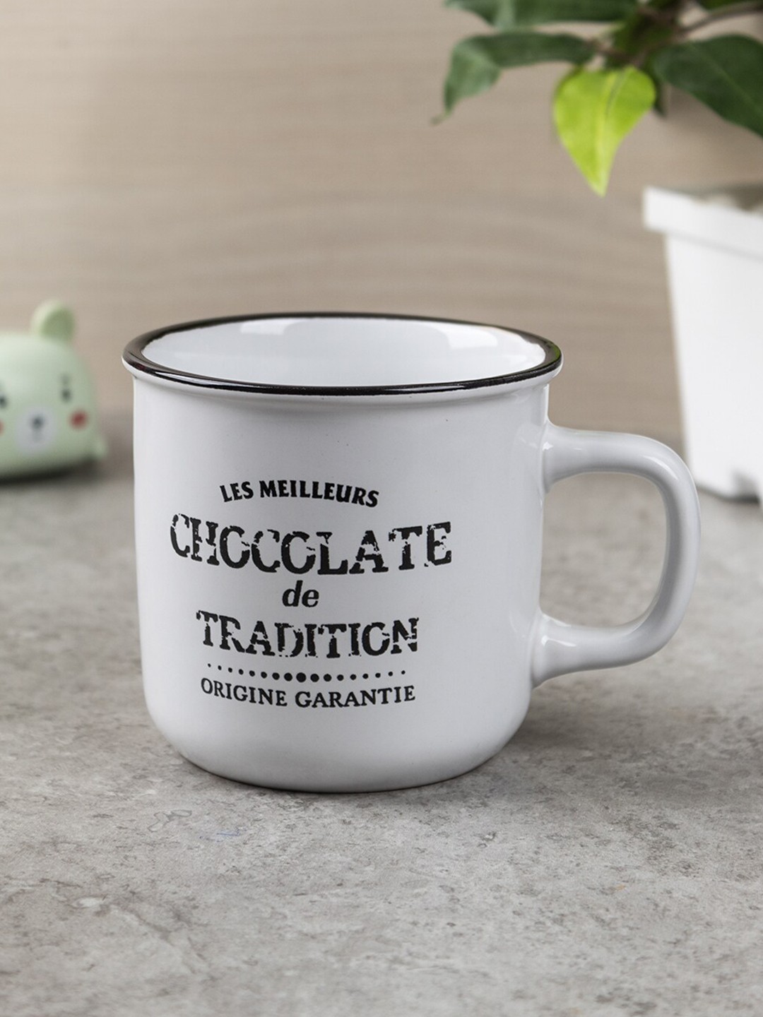 

MARKET99 White & Black Text or Slogans Printed Ceramic Glossy Coffee Mug 440 ml