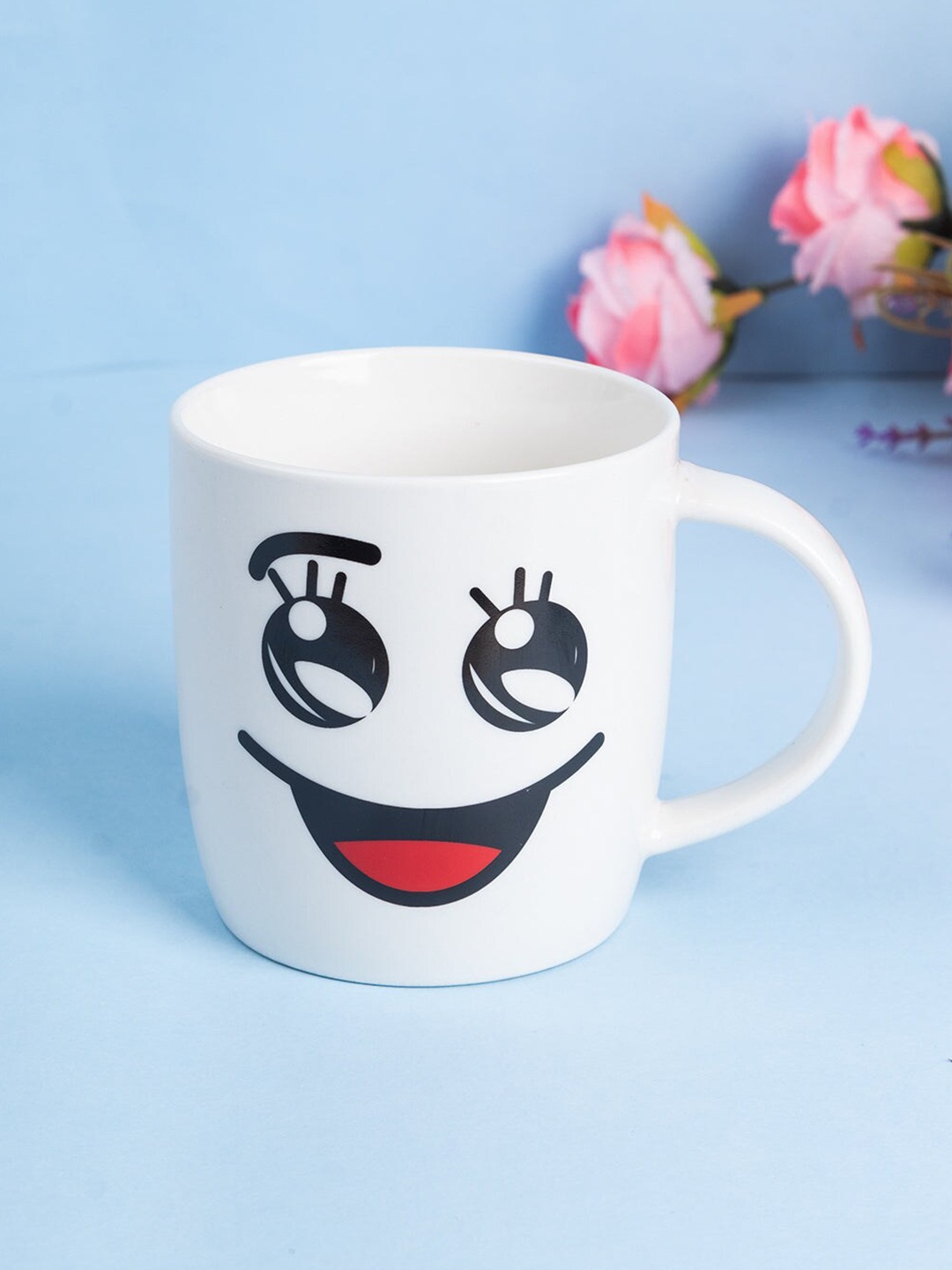 

MARKET99 White & Black Printed Ceramic Glossy Coffee Mug 280 ml
