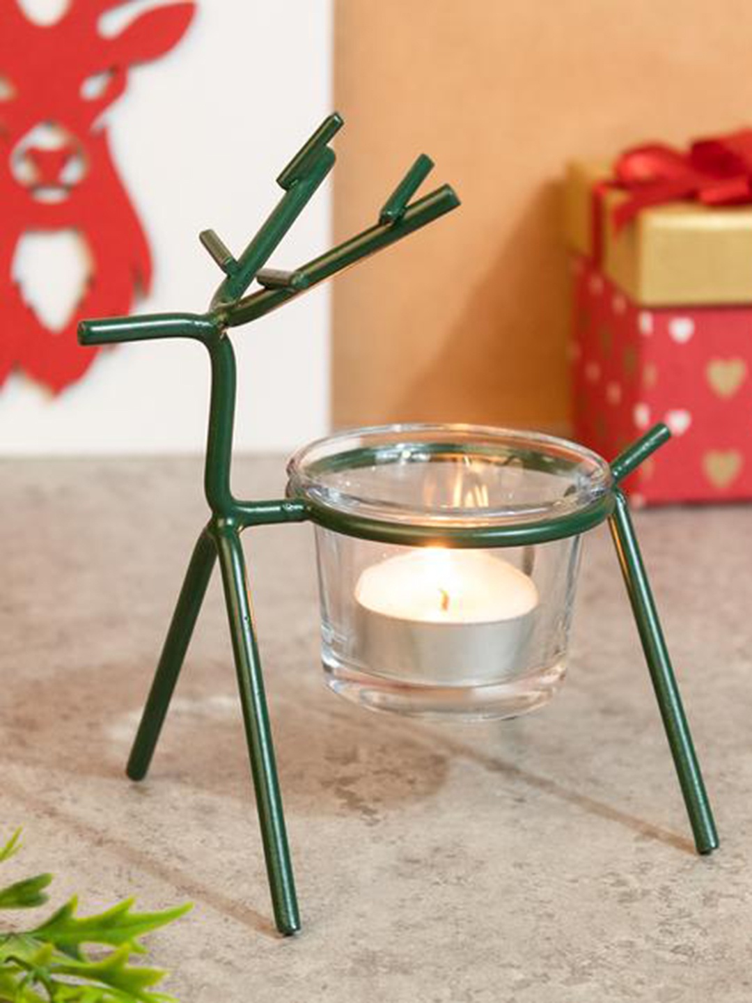 

MARKET99 Green Deer T Candle Holder