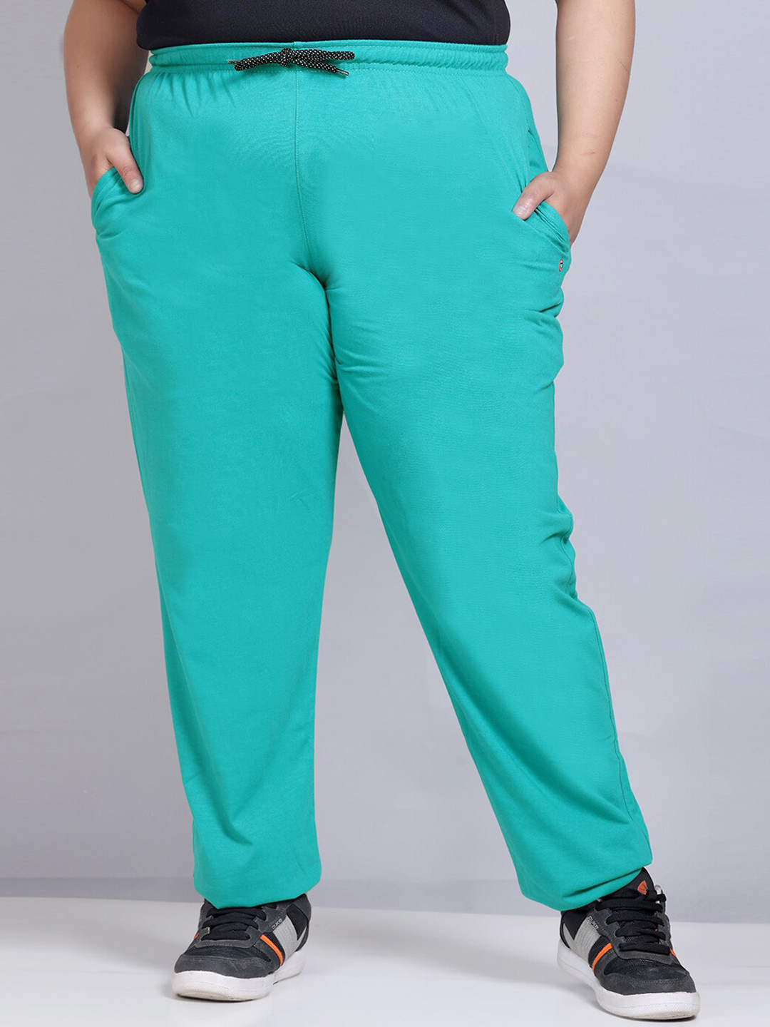 

CUPID Women Plus Size Regular fit Cotton Track Pants, Green