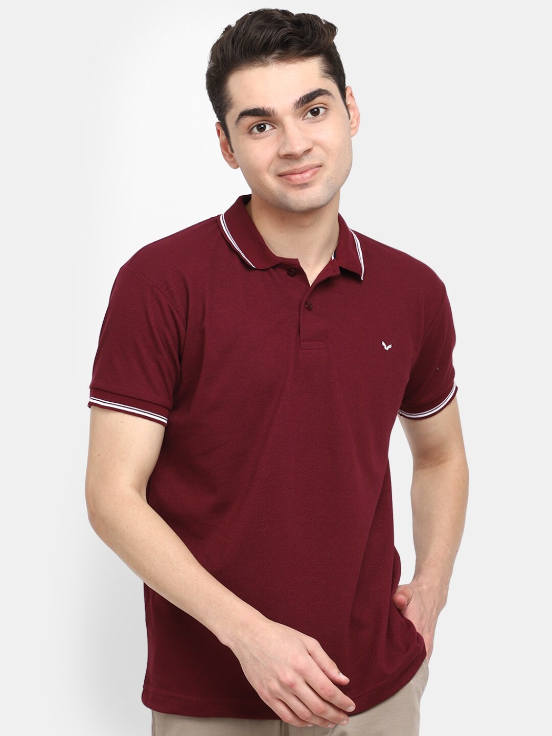 

V-Mart Polo Collar Cotton T-shirt, Maroon