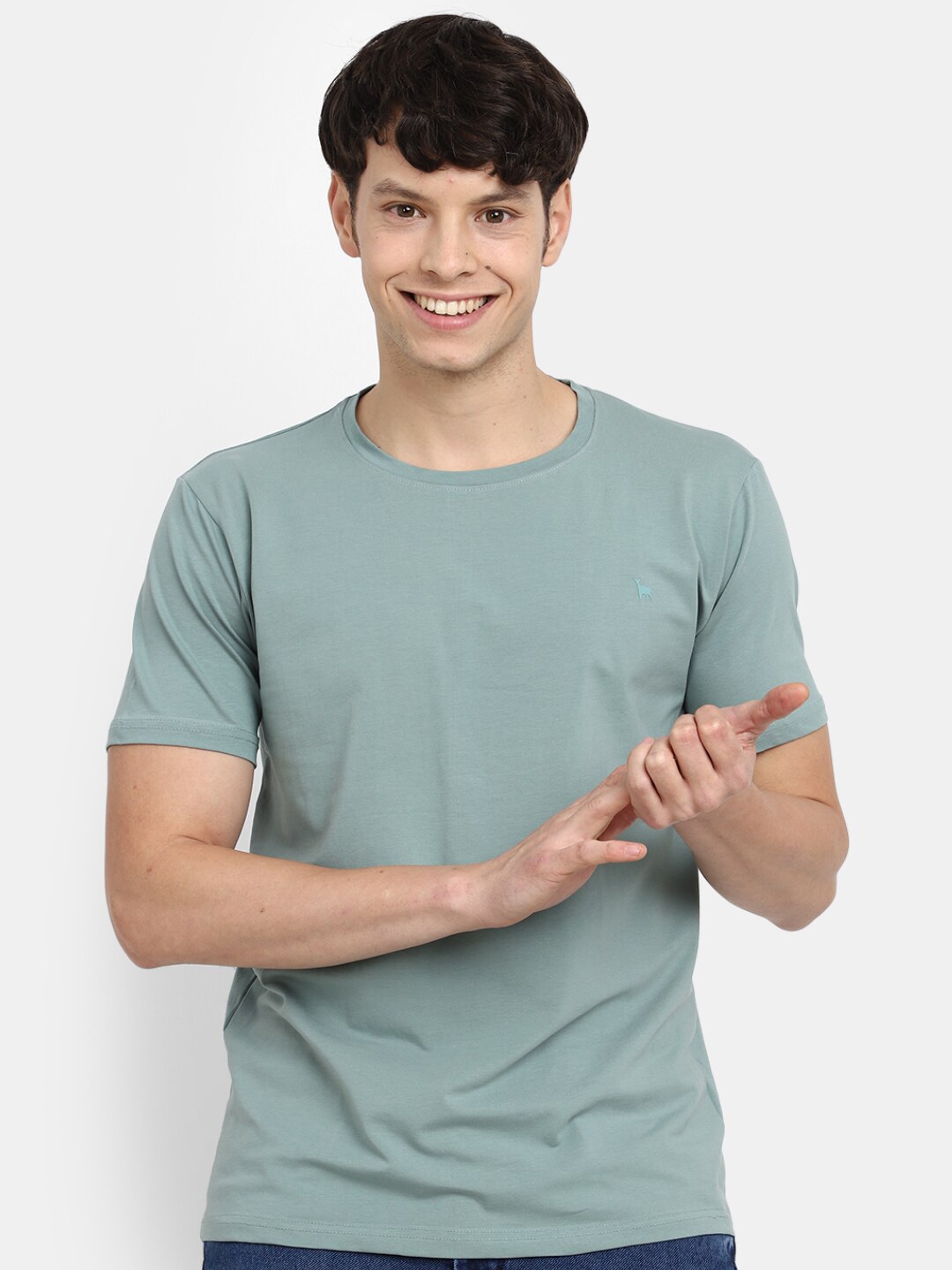 

V-Mart Cotton Slim Fit T-shirt, Green