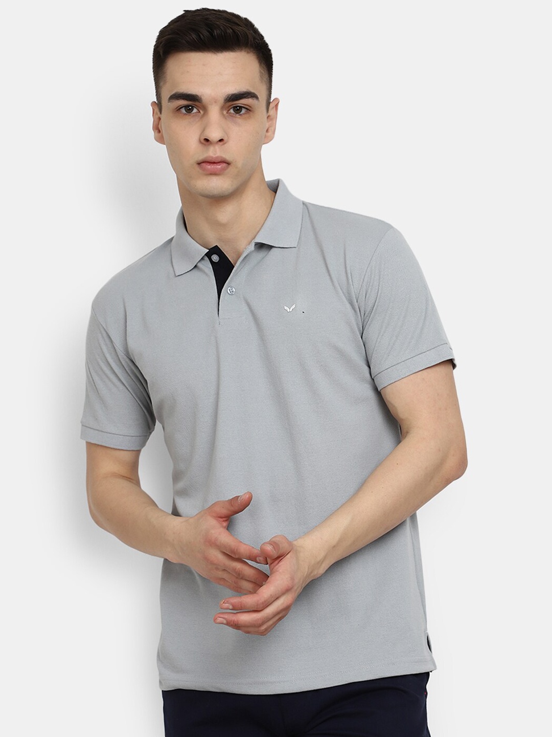 

V-Mart Polo Collar Cotton T-shirt, Grey