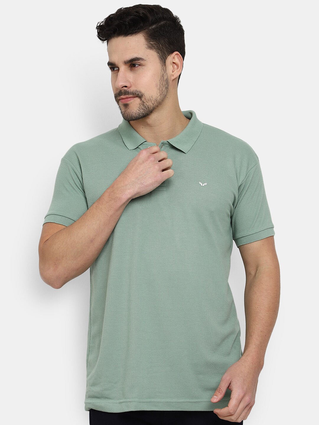 

V-Mart Polo Collar Casual Cotton T-shirt, Green