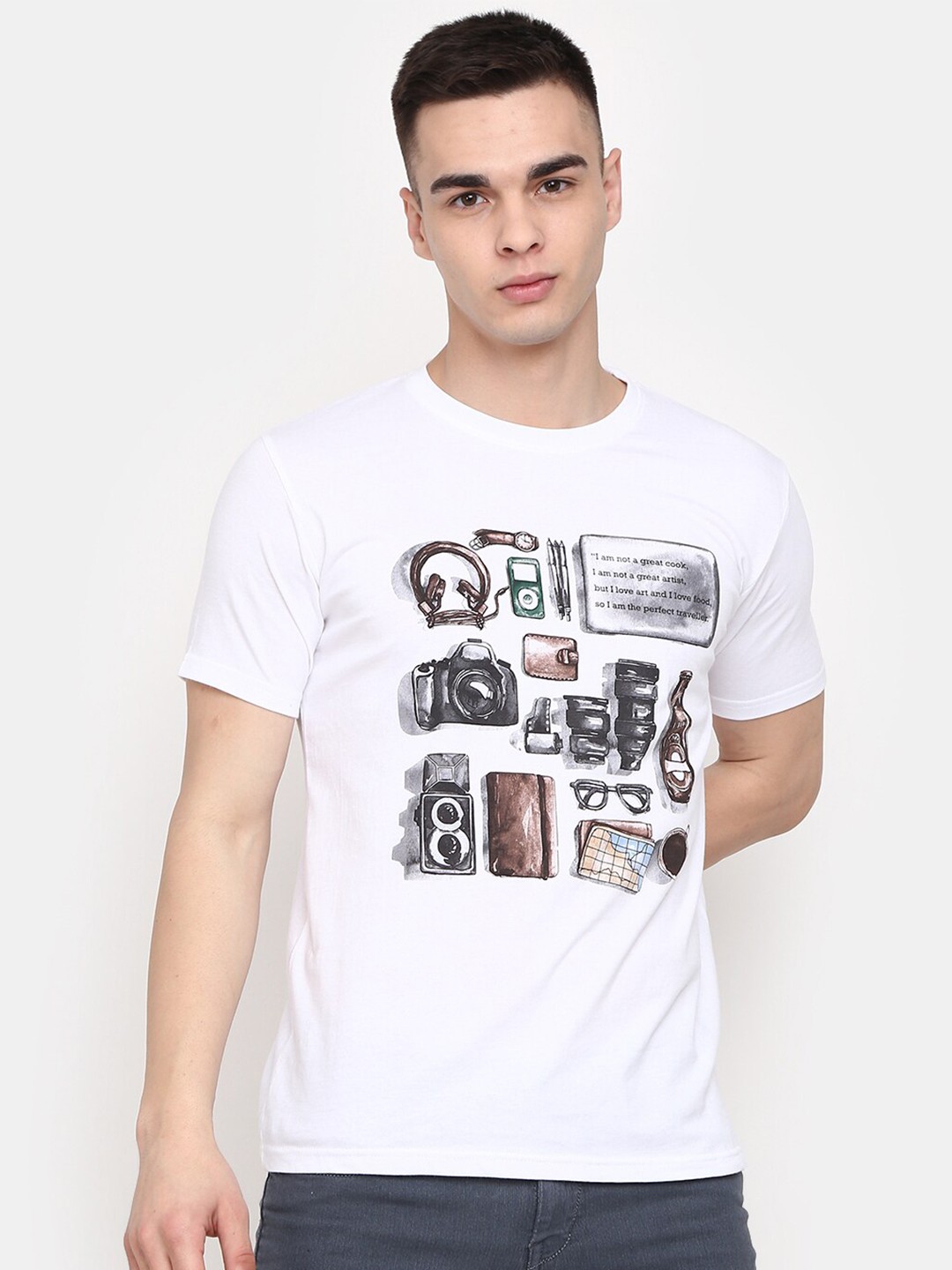 

V-Mart Graphic Printed Slim Fit T-shirt, White