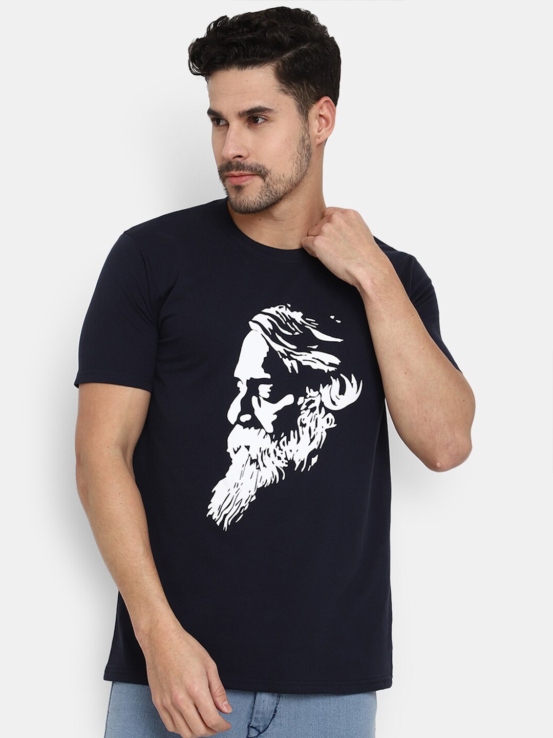 

V-Mart Graphic Printed Slim Fit T-shirt, Navy blue