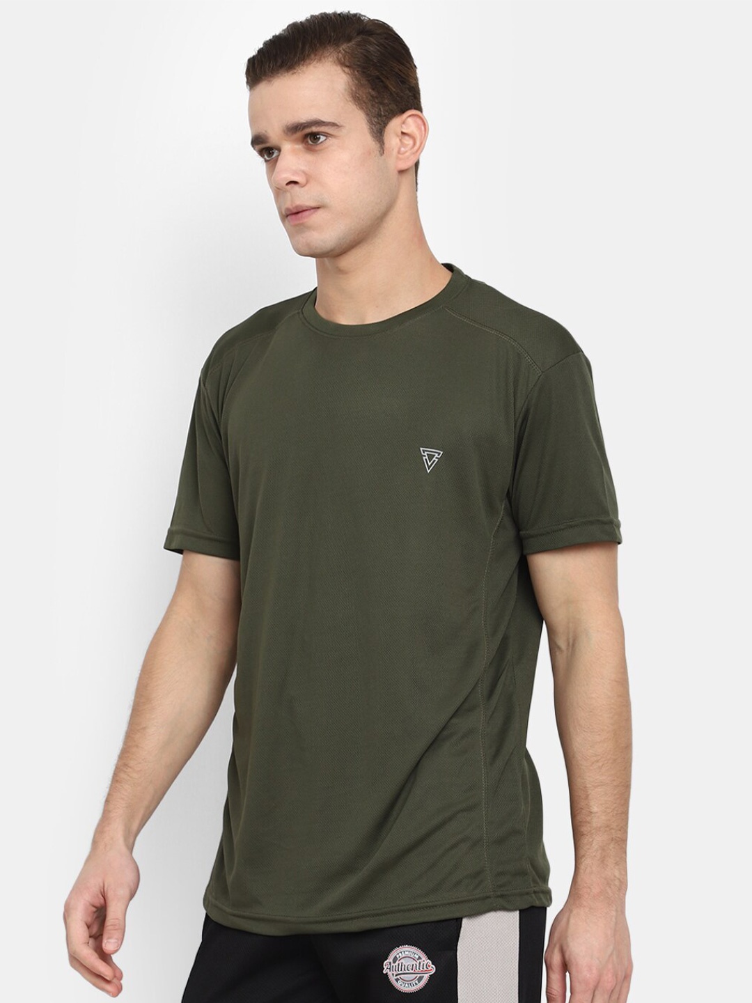 

V-Mart Round Neck Short Sleeves Outdoor Sports T-shirt, Olive