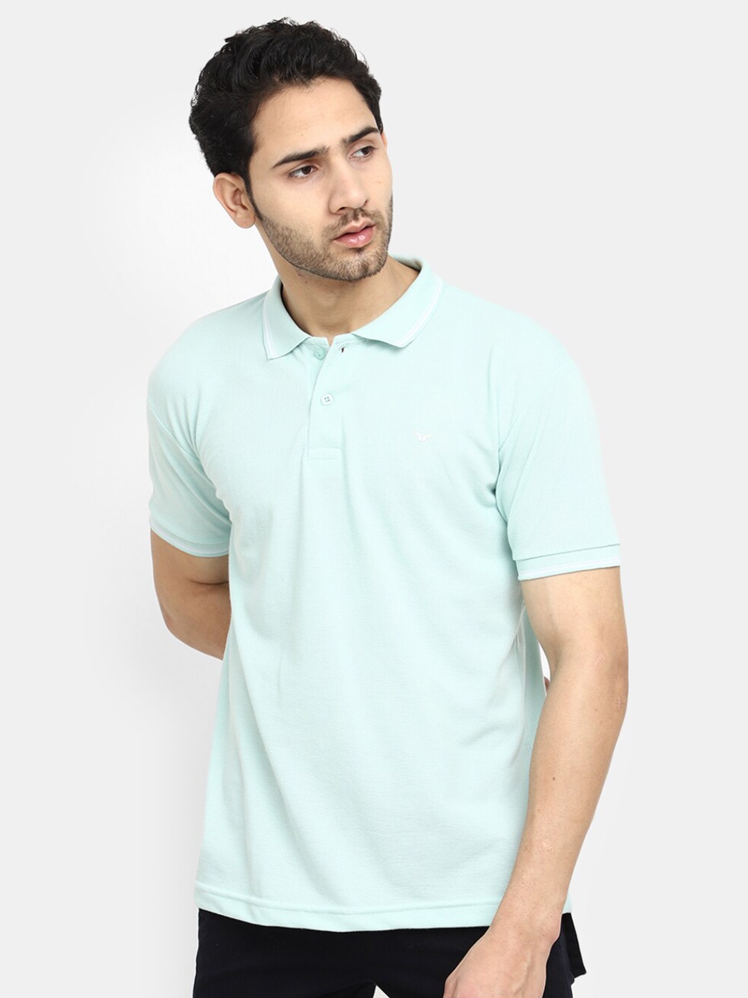 

V-Mart Pique Polo Collar Half Sleeve Cotton T-shirt, Sea green