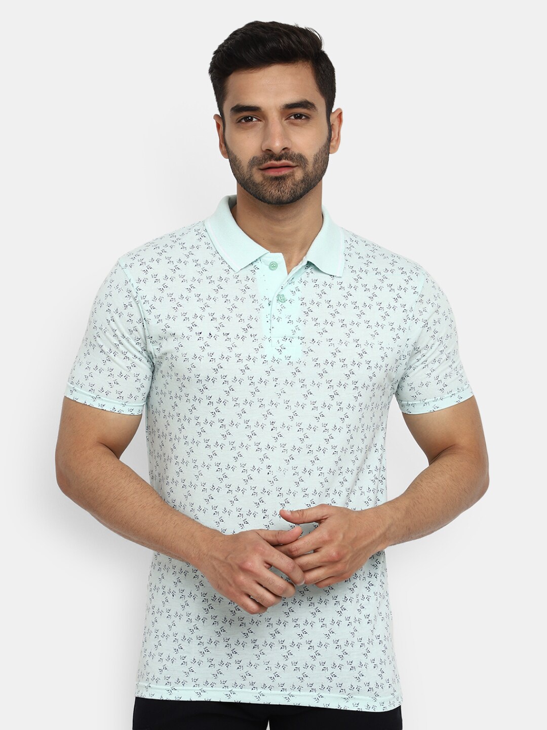 

V-Mart Conversational Printed Polo Collar T-shirt, Green