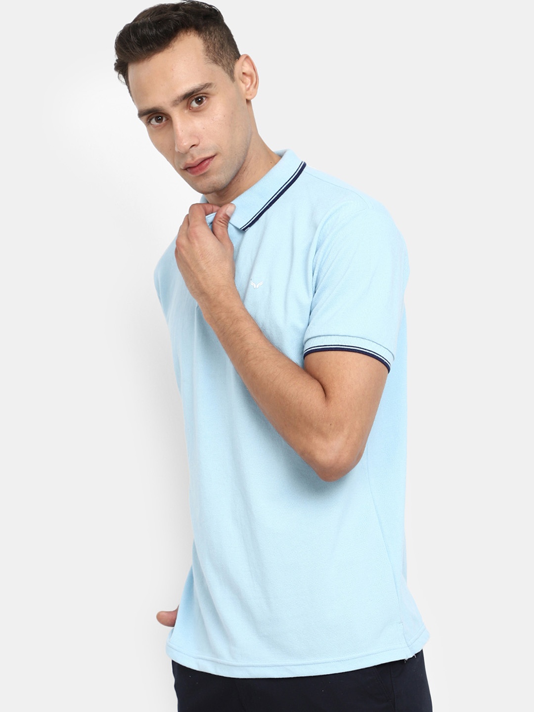 

V-Mart Polo Collar Short Sleeves Cotton T-shirt, Blue