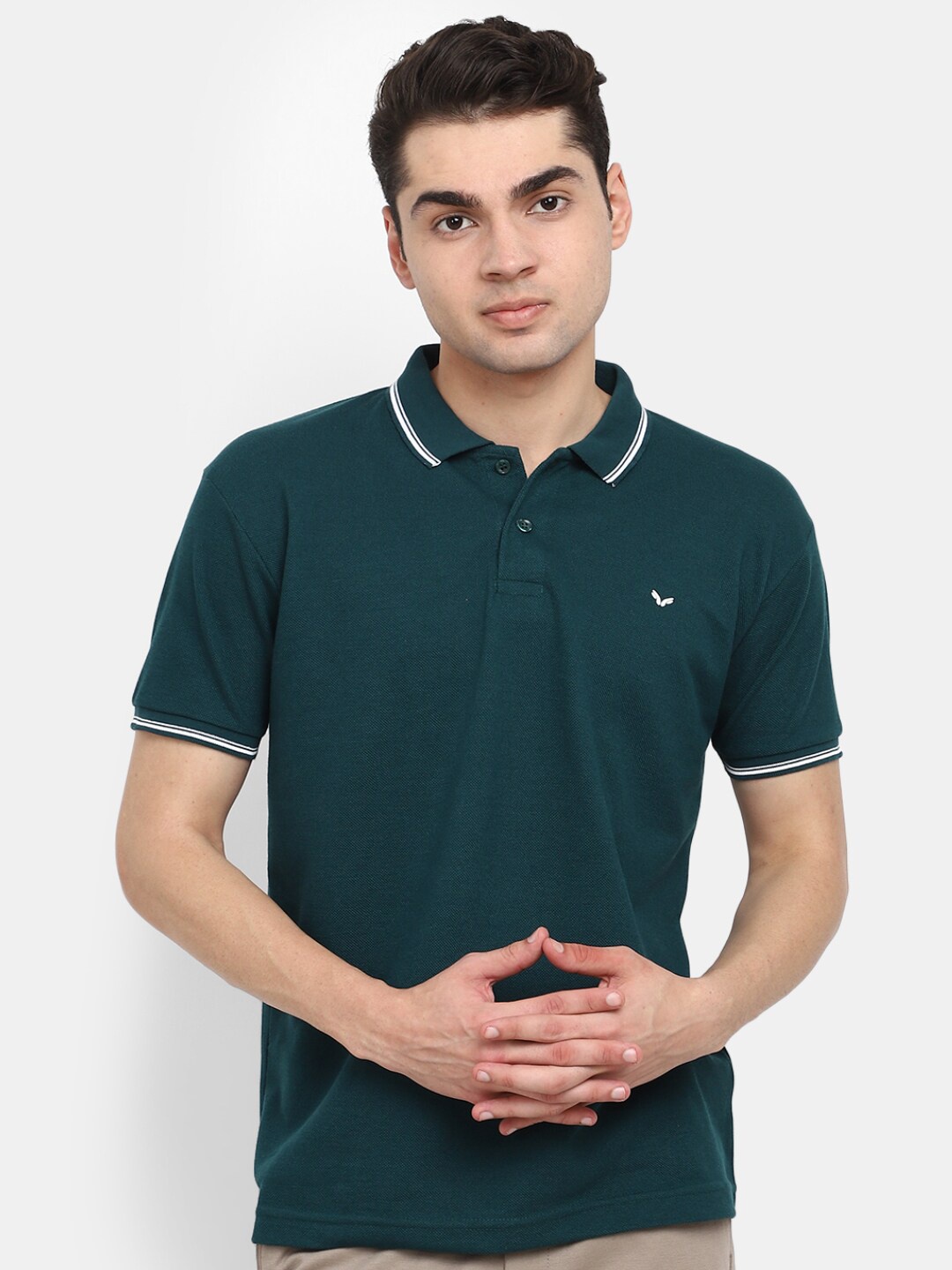 

V-Mart Polo Collar Short Sleeves Cotton T-shirt, Green