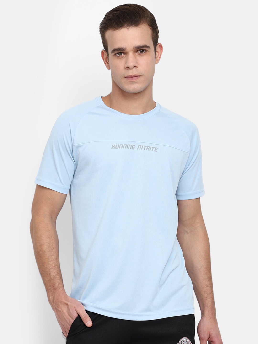 

V-Mart Round Neck Short Sleeves Slim Fit Sports T-shirt, Blue