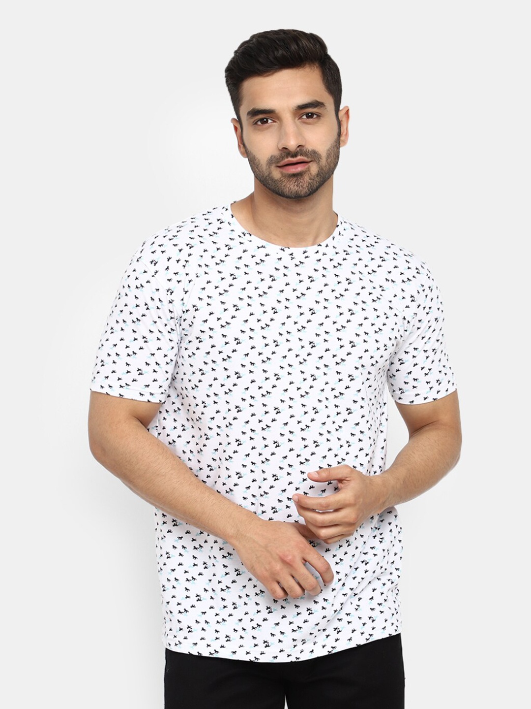 

V-Mart Conversational Printed Slim Fit T-shirt, White