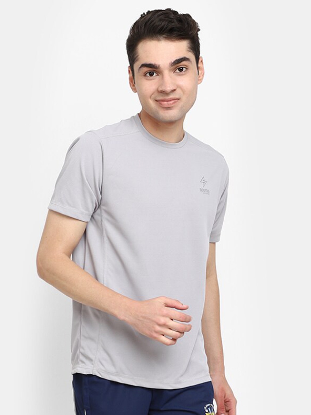 

V-Mart Round Neck Short Sleeves Slim Fit Sports T-shirt, Grey
