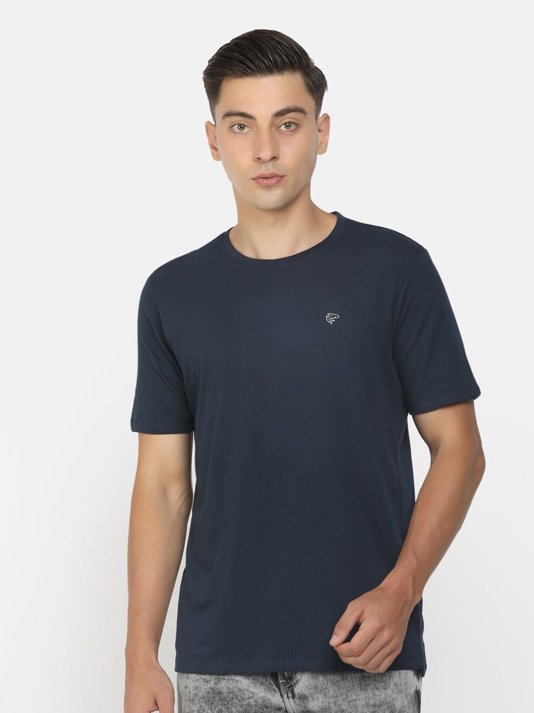 

V-Mart Round Neck Cotton T-shirt, Blue