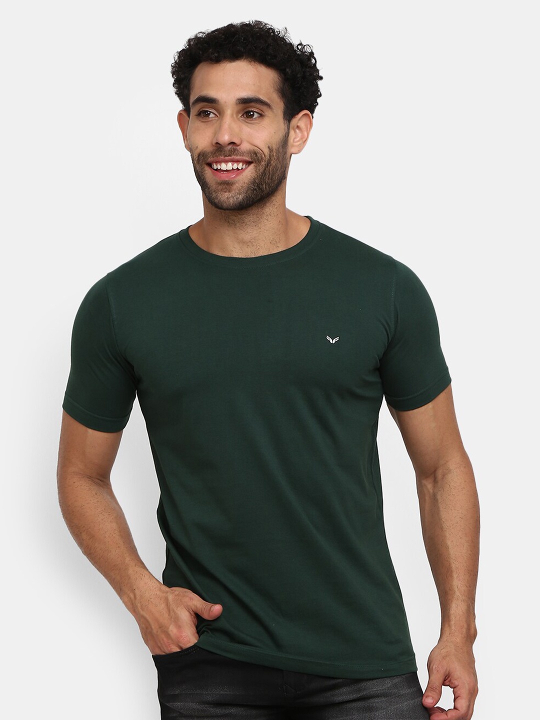 

V-Mart Cotton Slim Fit T-shirt, Green