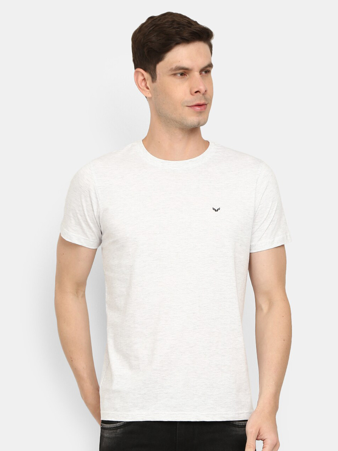 

V-Mart Round Neck Slim Fit Cotton Casual T-Shirt, White