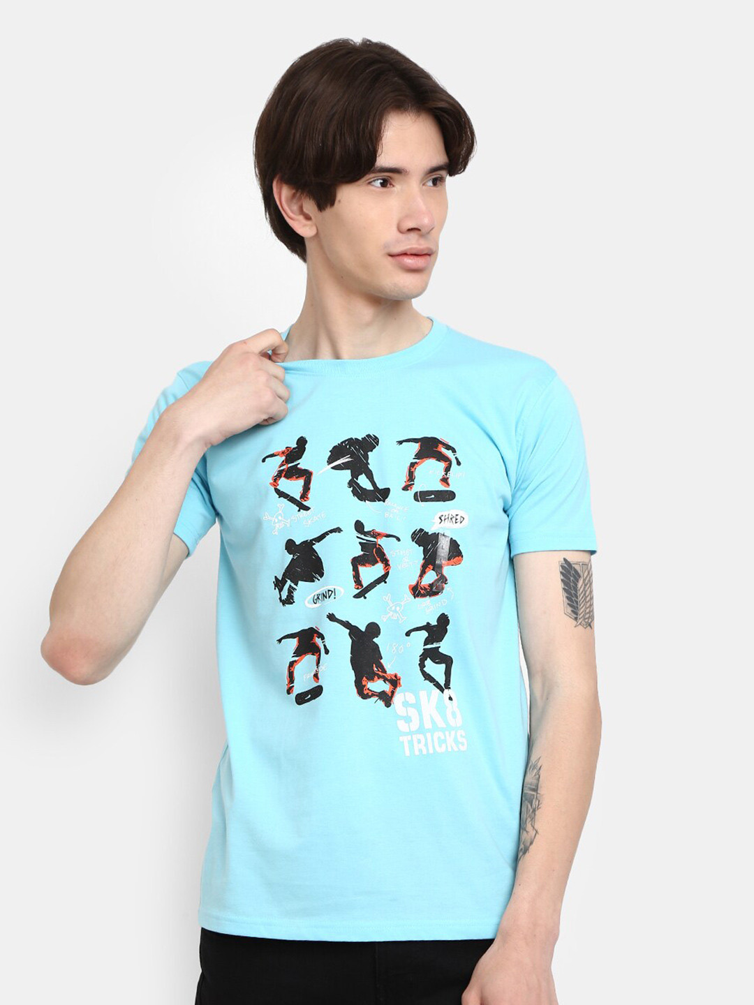 

V-Mart Graphic Printed Cotton T-shirt, Blue