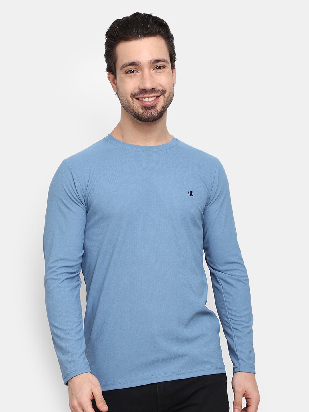 

V-Mart Round Neck Long Sleeves Slim Fit T-Shirt, Blue