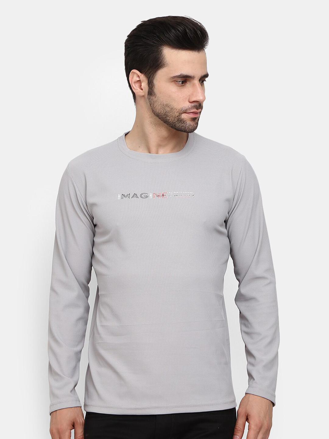 

V-Mart Round Neck Slim Fit T-shirt, Grey