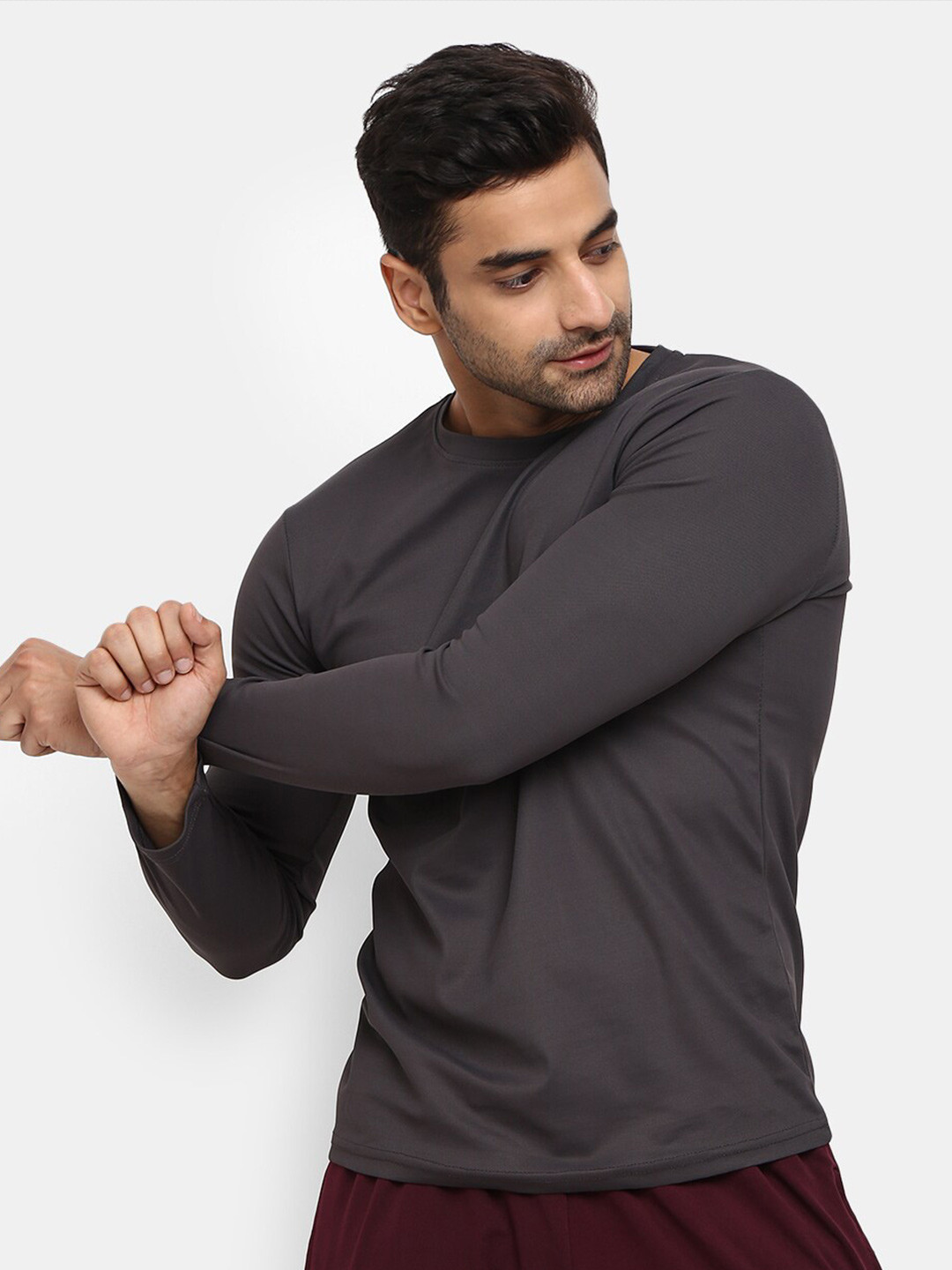 

V-Mart Round Neck Slim Fit T-shirt, Grey