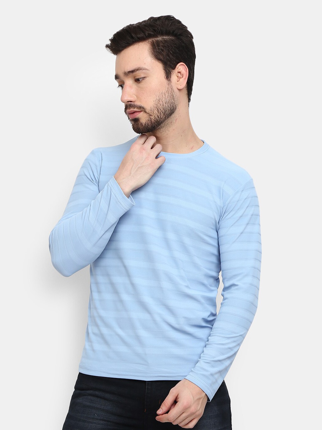 

V-Mart Long Sleeves Striped Slim Fit T-shirt, Blue