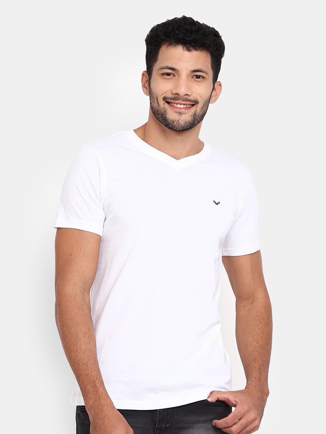 

V-Mart Round Neck Slim Fit Cotton T-shirt, White