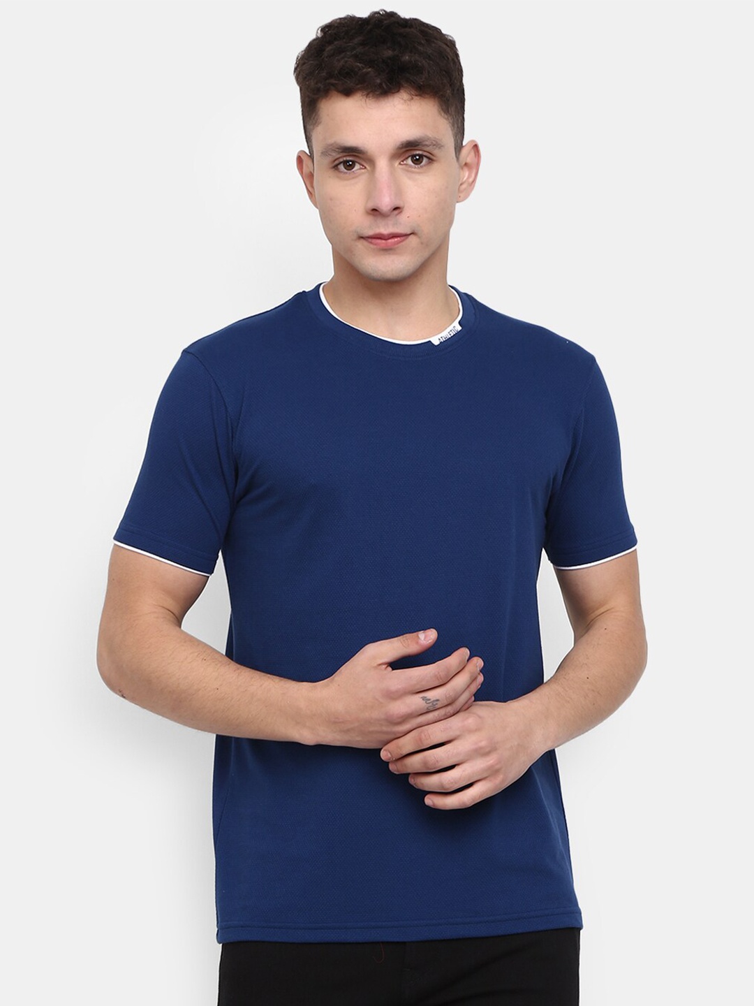 

V-Mart Round Neck Slim Fit Cotton T-shirt, Blue