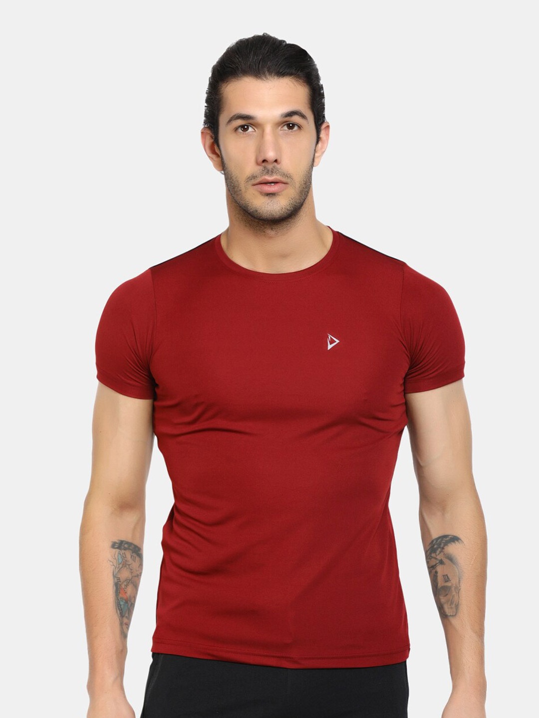 

V-Mart Round Neck Short Sleeves Sports T-shirt, Maroon