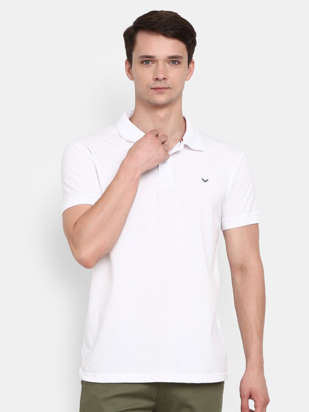 

V-Mart Polo Collar Short Sleeves Cotton T-shirt, White