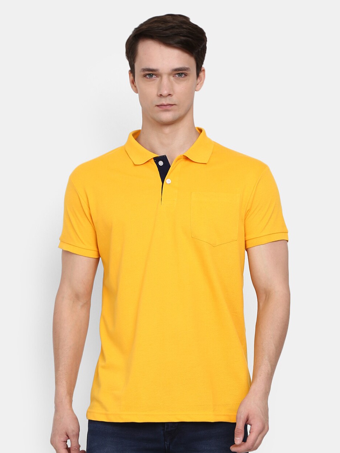 

V-Mart Polo Collar Short Sleeves Cotton T-shirt, Mustard