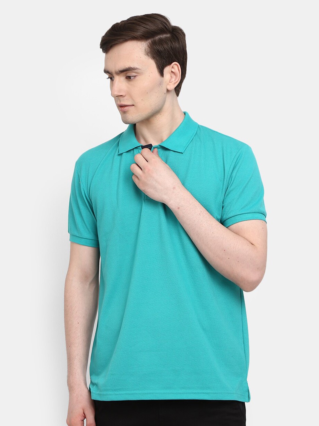 

V-Mart Polo Collar Short Sleeves Cotton T-shirt, Green