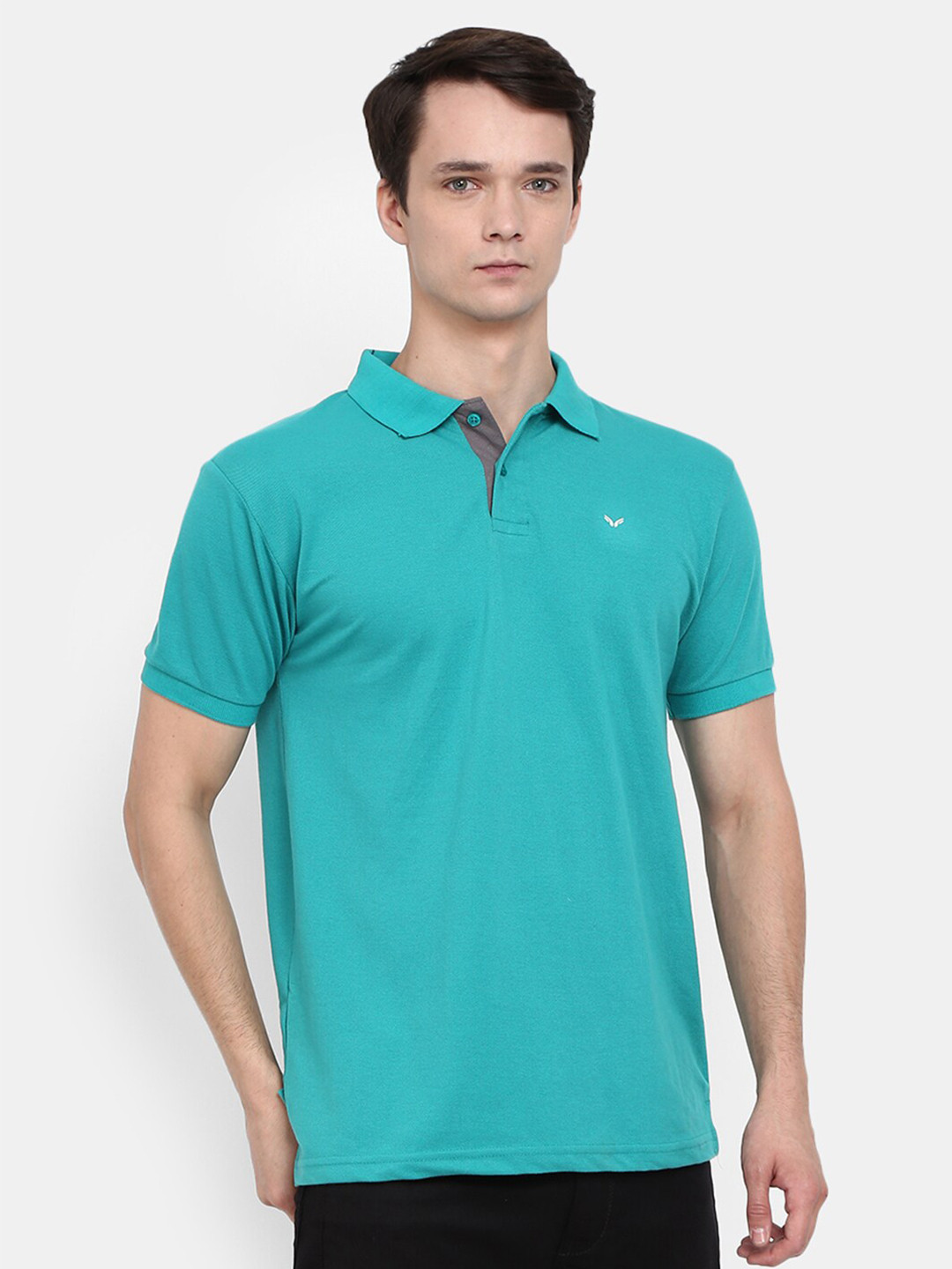 

V-Mart Polo Collar Short Sleeves Cotton T-shirt, Blue