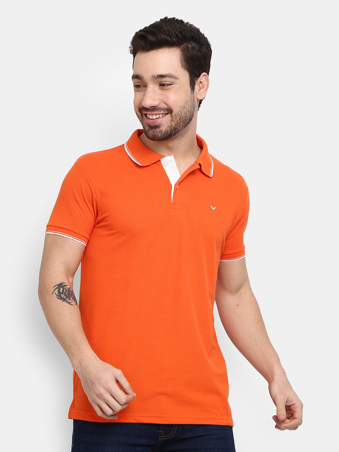 

V-Mart Polo Collar Short Sleeves Cotton T-shirt, Orange