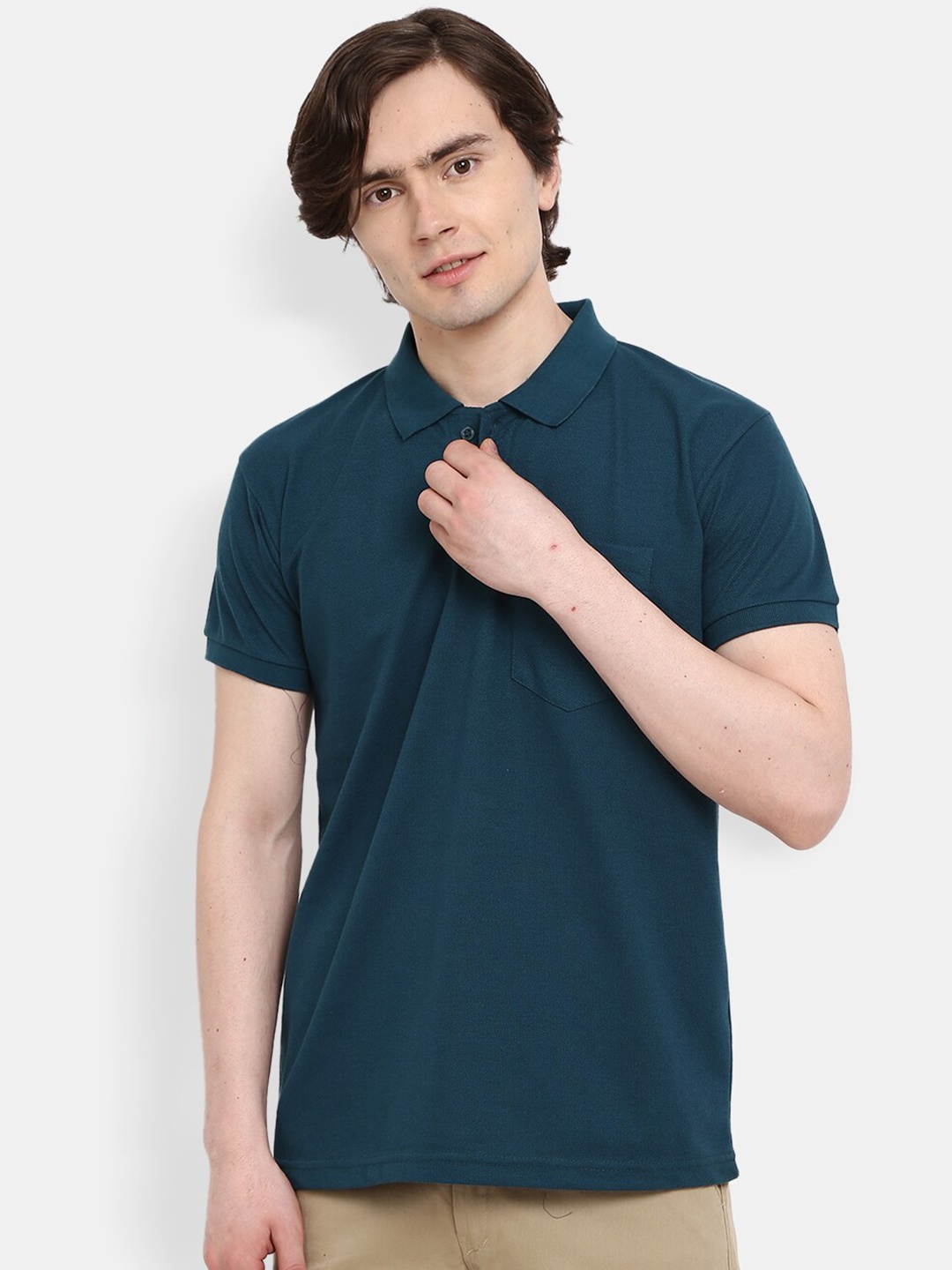 

V-Mart Polo Collar Half Sleeve Cotton T-shirt, Green