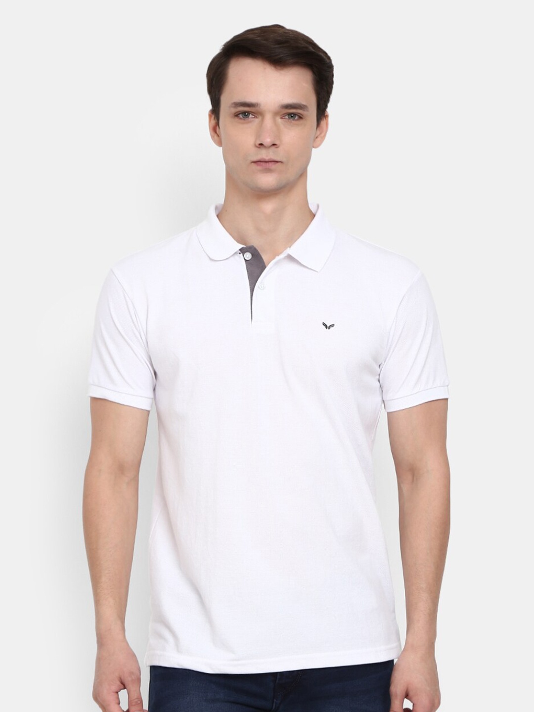 

V-Mart Polo Collar Half Sleeve Cotton T-shirt, White