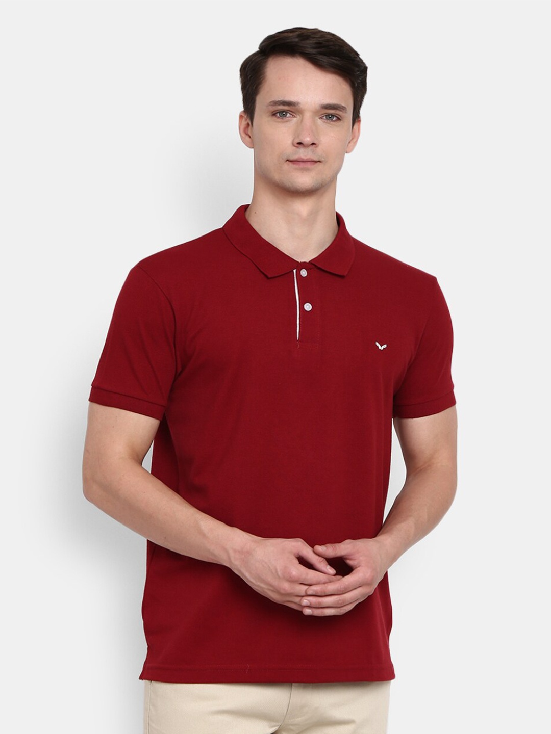 

V-Mart Polo Collar Cotton T-shirt, Maroon