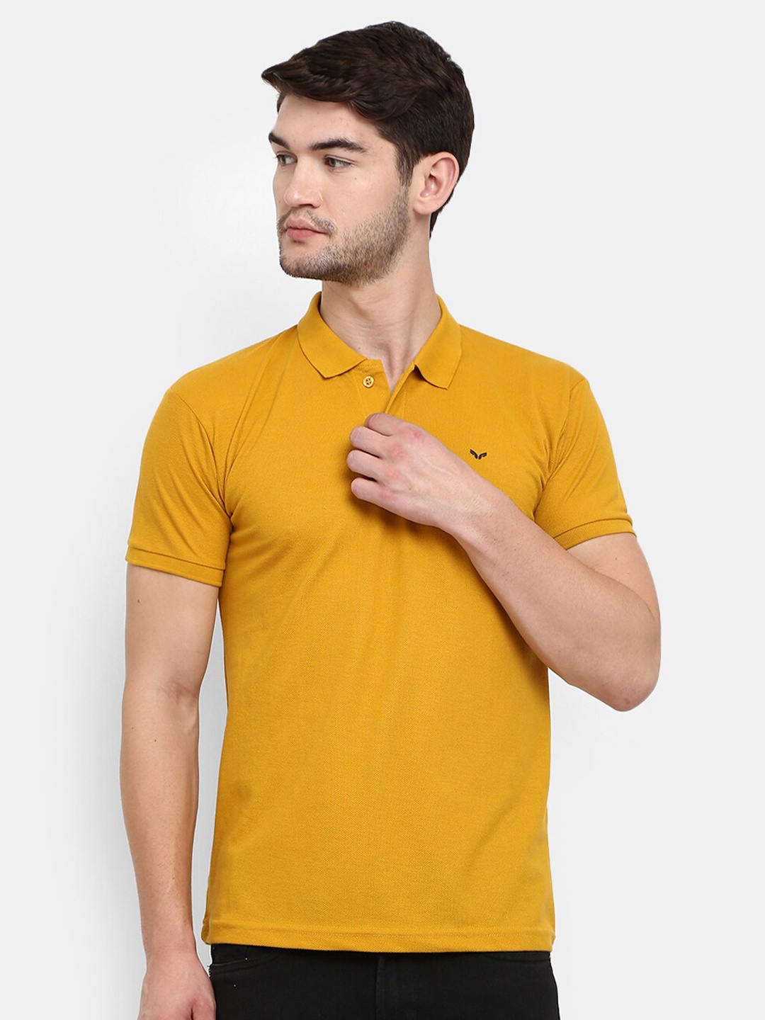 

V-Mart Polo Collar Cotton T-shirt, Mustard