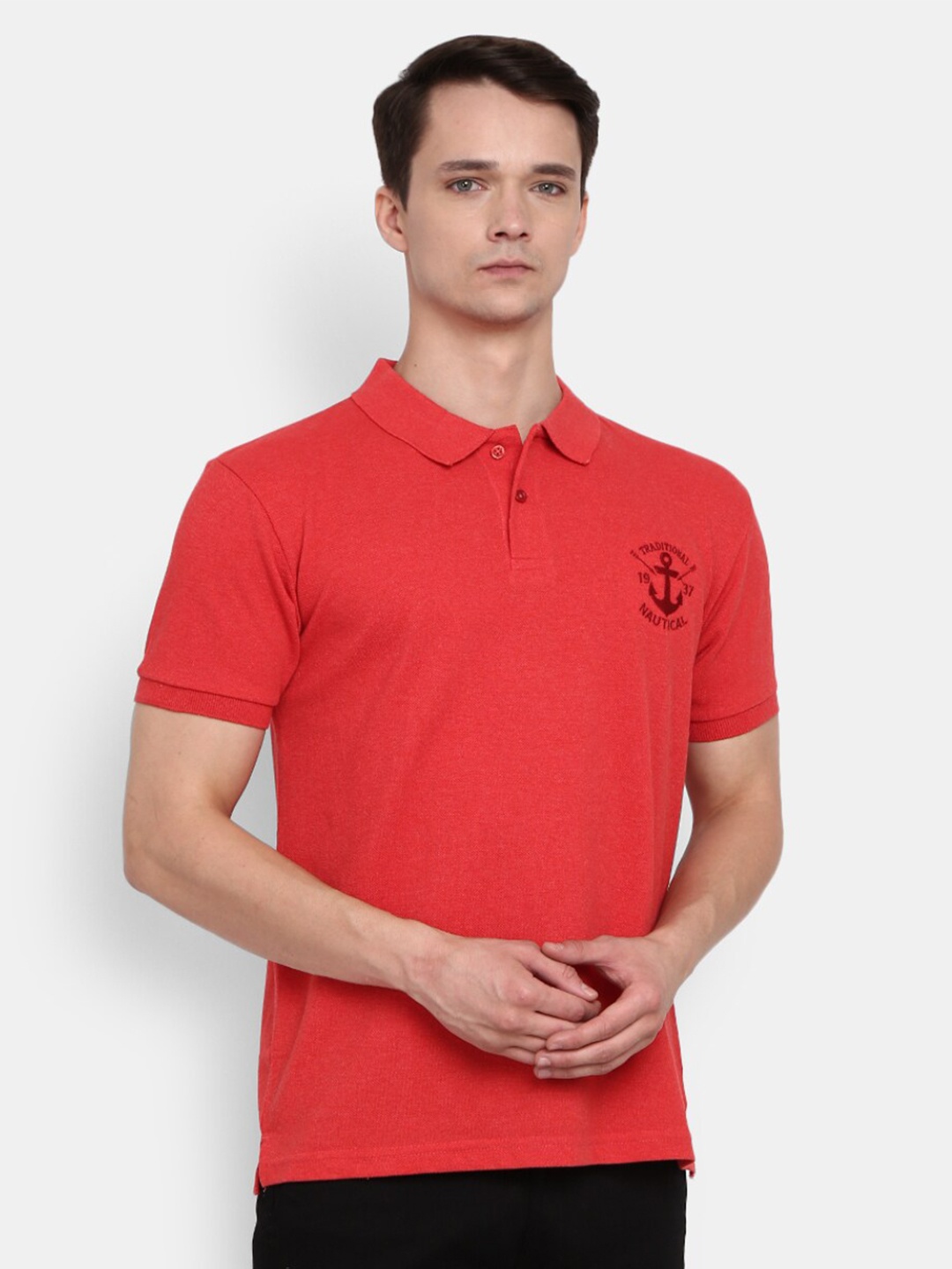 

V-Mart Polo Collar Cotton T-shirt, Red