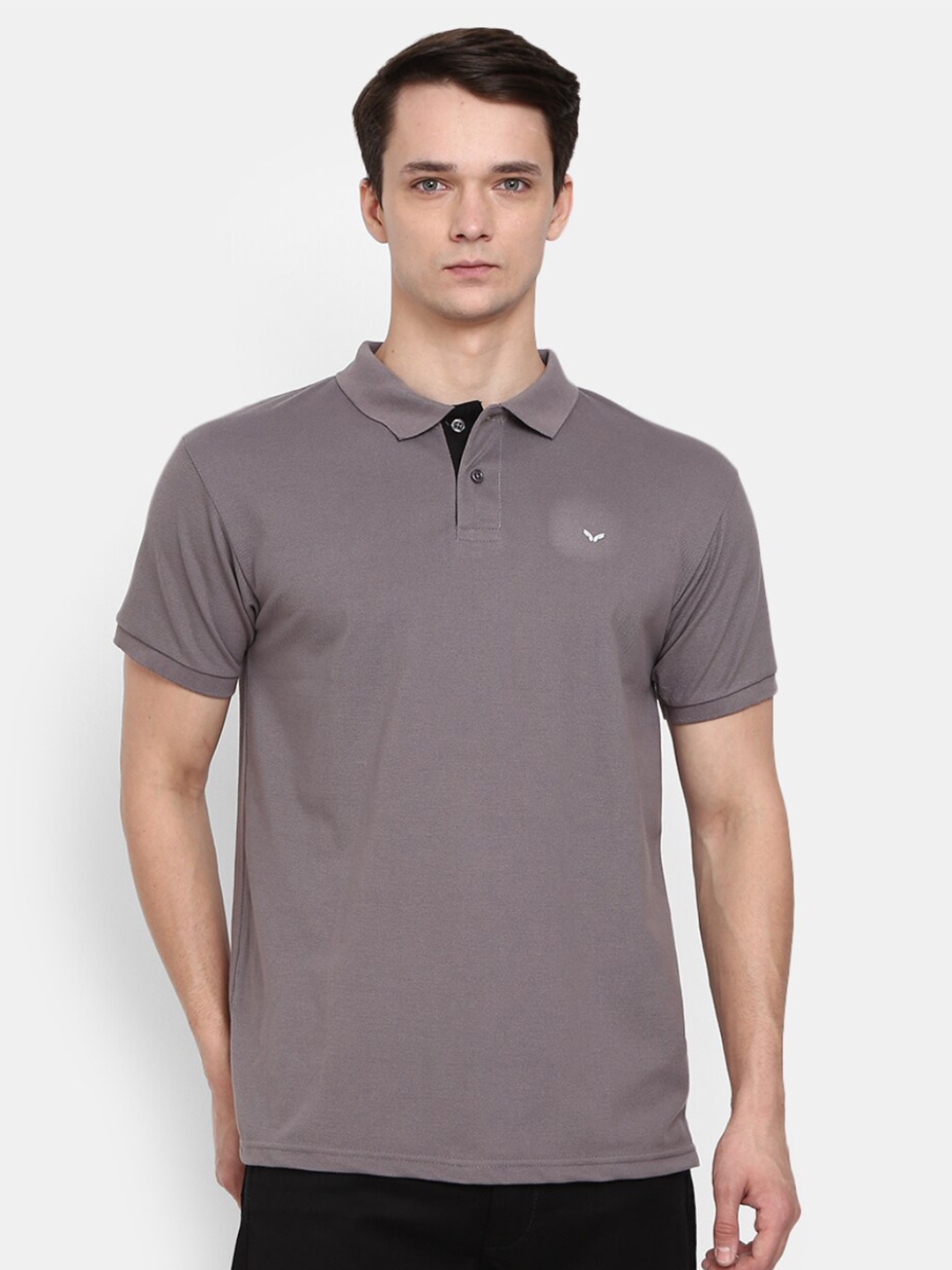 

V-Mart Polo Collar Short Sleeves Cotton T-shirt, Grey
