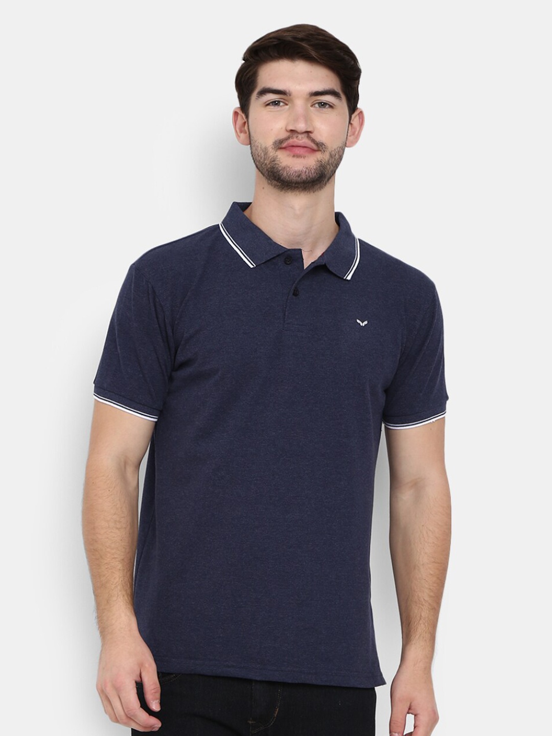 

V-Mart Polo Collar T-shirt, Navy blue